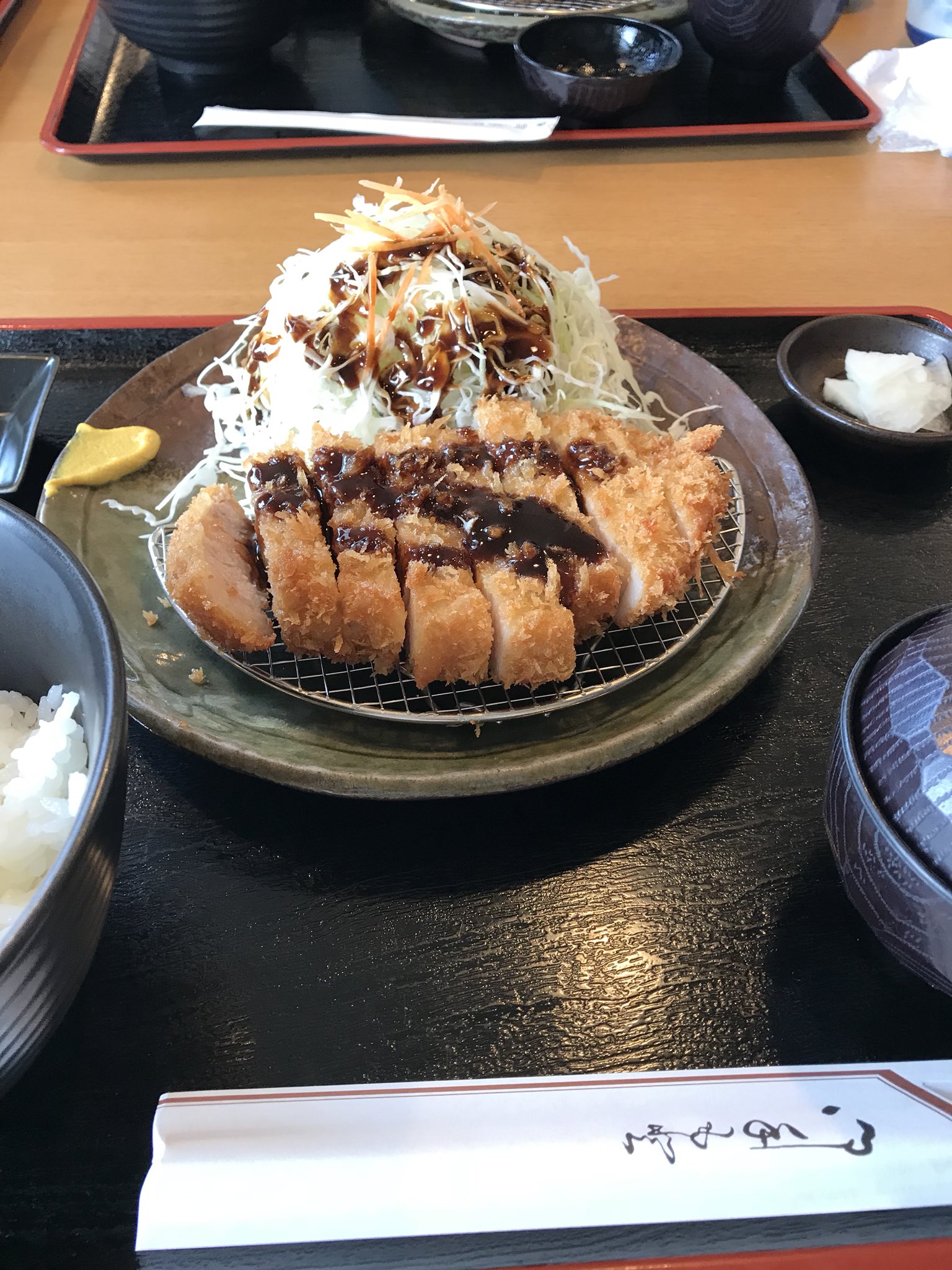 ささくわピンポンパン on Twitter "お昼に富山市のとんかつ勝亭でロースカツランチ。店内は満席で中待ち