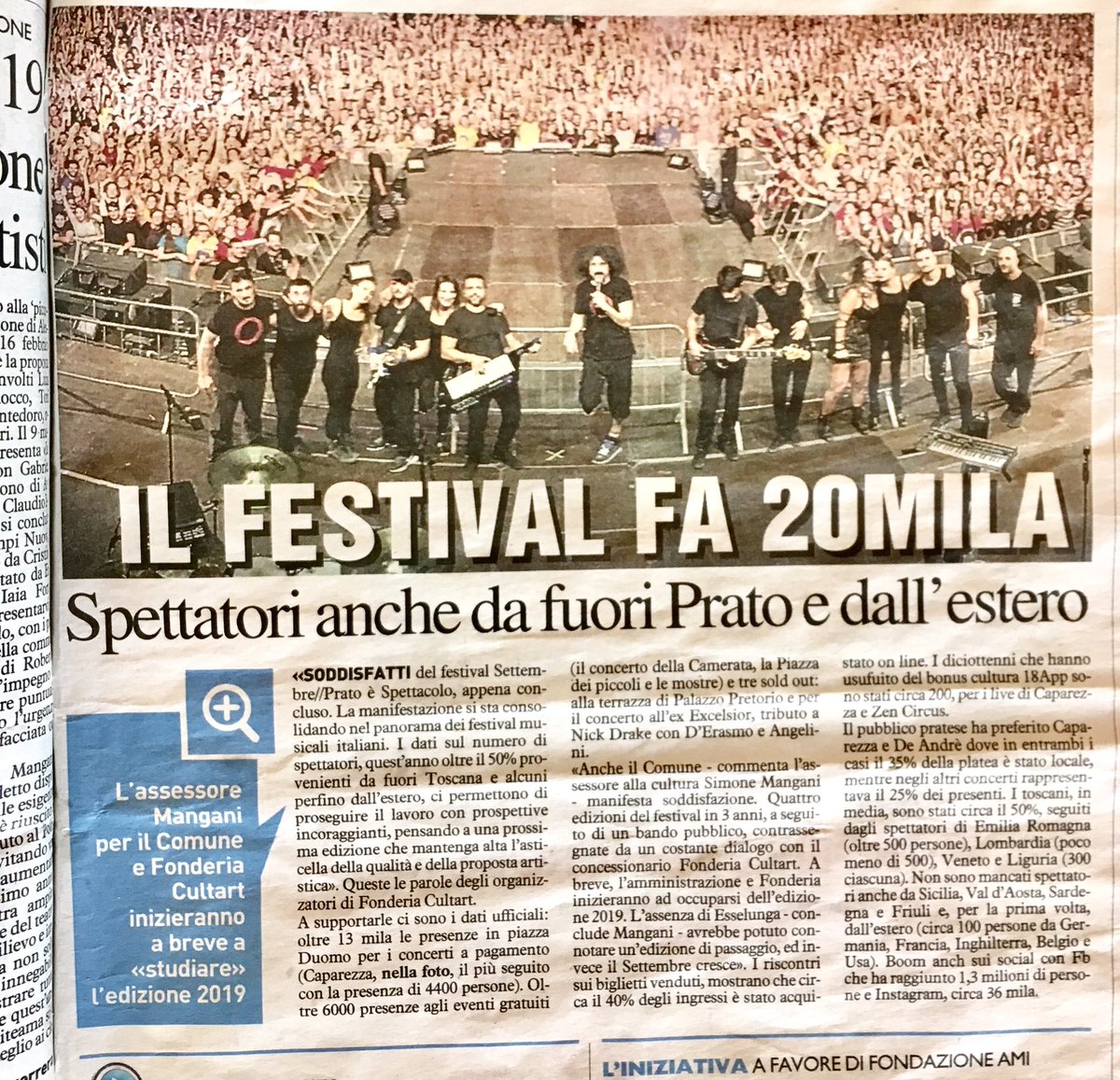 frafanta's tweet photo. Il @Settembre_Prato fa ventimila. Una bella edizione appena conclusa con dati positivi e incoraggianti. Al lavoro per V edizione 2019. #settembreprato #cittàdiprato https://t.co/38Af45LsDP