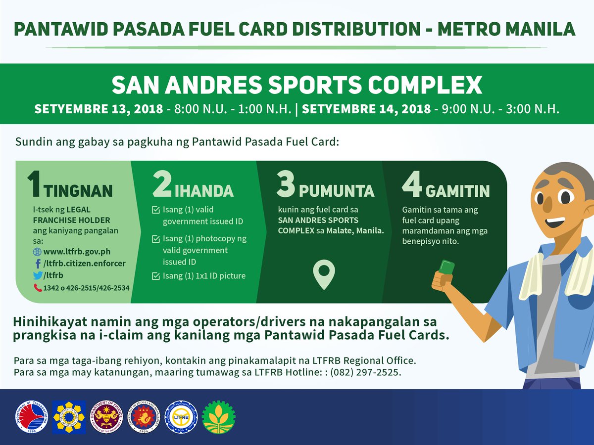 Pantawid Pasada Metro Manila Fuel Card Distribution Caravan Magsisimula na Bukas, Huwebes, Setyembre 13!!