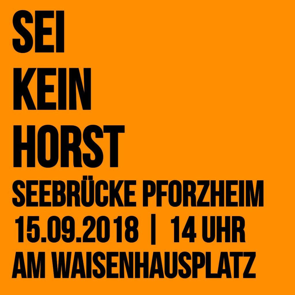 Demonstriert mit der #seebruecke #pforzheim gegen das Sterben im Mittelmeer am 15.09. um 14 Uhr! 
#SeenotrettungIstKeinVerbrechen #SeebrückeStattSeehofer #SeiKeinHorst #seebrücke #freeiuventa #freelifeline