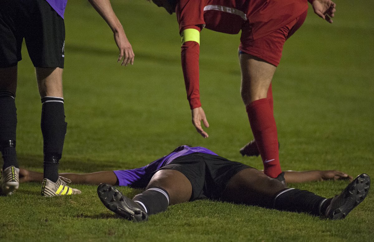 CHUFC's tweet image. What a moment!! @DarrylSiaw5 lays flat out on the ground after being fouled, @therealfabz waiting, the lads hold up the no8 shirt as they dedicate the goal to Matt Ellis who broke his ankle on Saturday 💜💙 @JamieWattsy @LouisC62 @Ben_Ewing3 @andywalker87 @HeardJake @Scants96