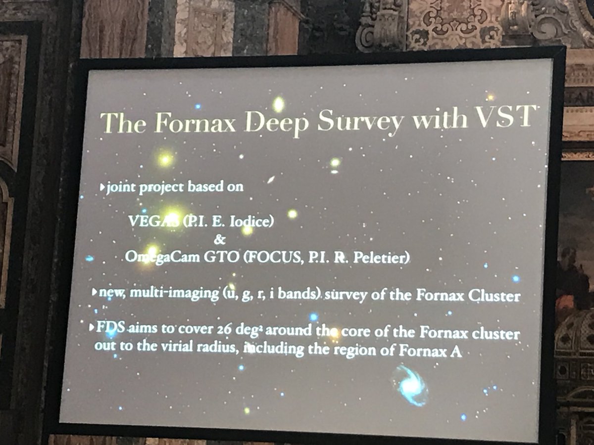 fabiogasta's tweet photo. Maurizio Paolillo talks about the VST survey of the Fornax cluster #cluster2 #cluster2NA https://t.co/C1QFMhNUlE
