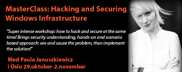 Glasspaperas's tweet photo. Invest in #cybersecurity skills! @PaulaCqure will guide you through this superintense #Hacking and #Securing #WindowsInfrastructure training! 
https://t.co/FL9foOwZjW https://t.co/XKhpxM2Gyn