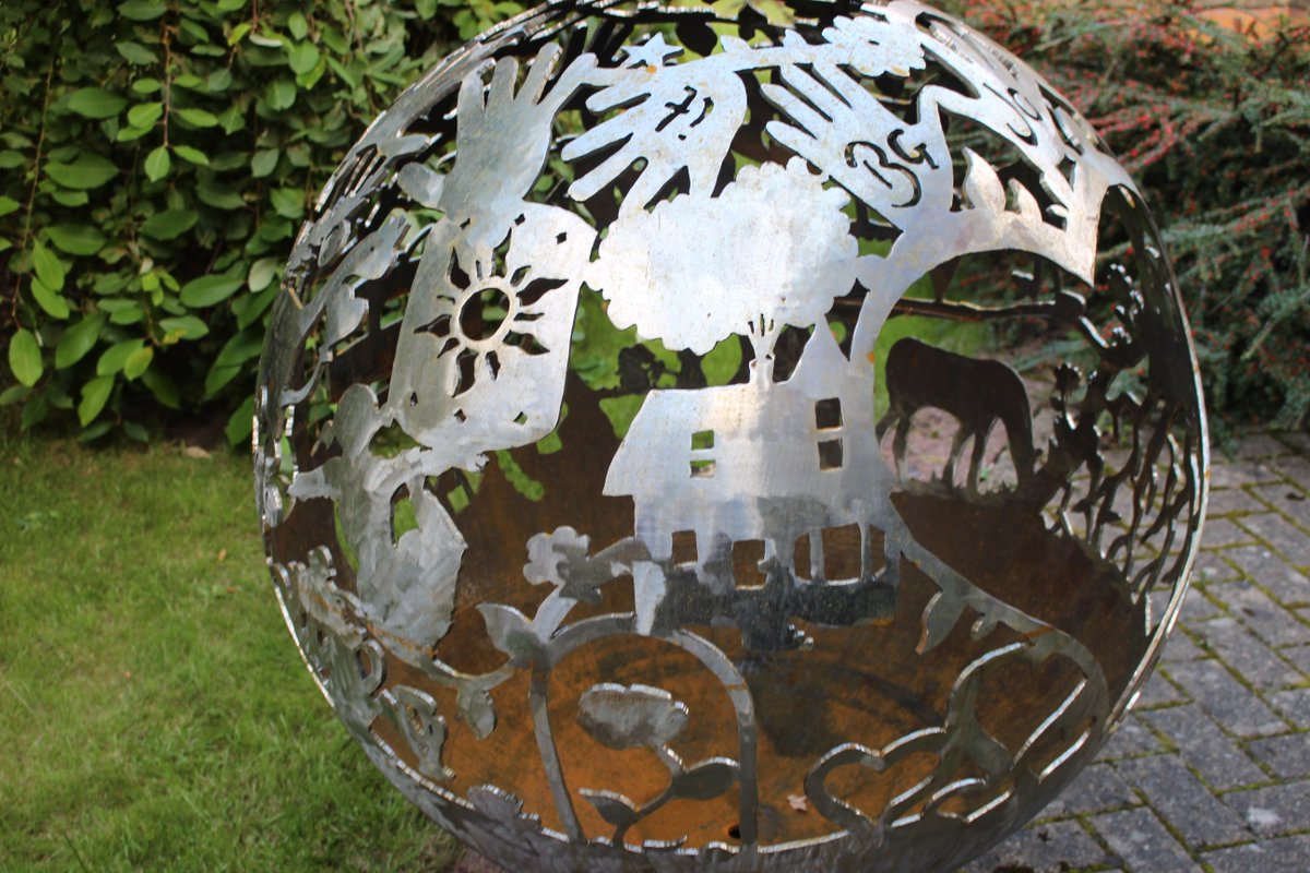 stoswaldsuk's tweet photo. The children who came to us for bereavement support this summer designed a beautiful new fire pit, which is now displayed in one of our gardens. The fire pit depicts special memories of loved ones who have died. Huge thanks to @firepitdesign @CFTyneWearNland https://t.co/i9rTLWtrLr