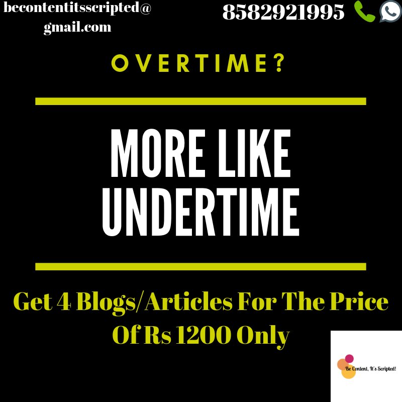 BScripted's tweet image. Recently a #service launched by us 4 Blogs/Articles for your #company at Rs 1200 only has been selling like hot cakes. Therefore I publicize it on #Twitter so that others may also know about it and may benefit from it.
#business #blogging #ContentStrategy #contentwriting
