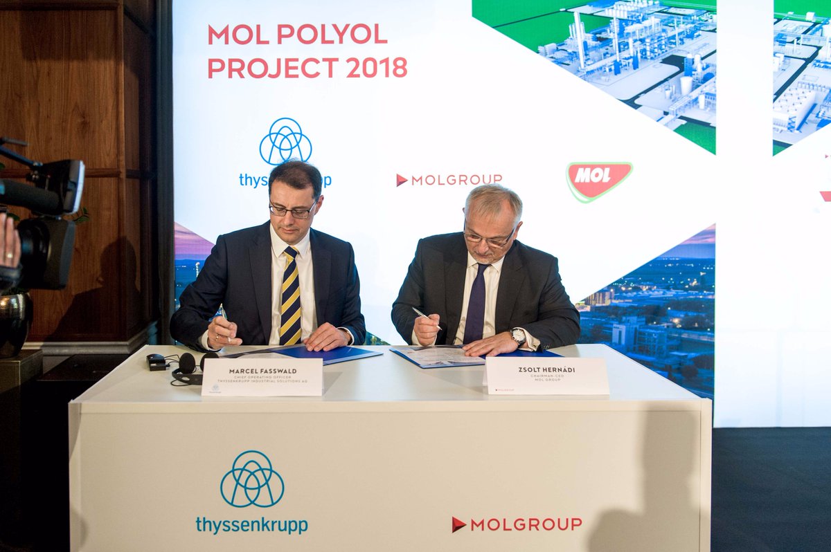 MOL Group (@mol_group) on Twitter photo MOL has reached another milestone in its strategic fuel to #chemicals transformation. Following the final investment decision on the #polyol project, today MOL signed EPC contracts with <a href="/thyssenkrupp/">thyssenkrupp</a> for the entire polyol complex. molgroup.info/en/media-centr… MOL has reached another milestone in its strategic fuel to #chemicals transformation. Following the final investment decision on the #polyol project, today MOL signed EPC contracts with <a href="/thyssenkrupp/">thyssenkrupp</a> for the entire polyol complex. molgroup.info/en/media-centr…