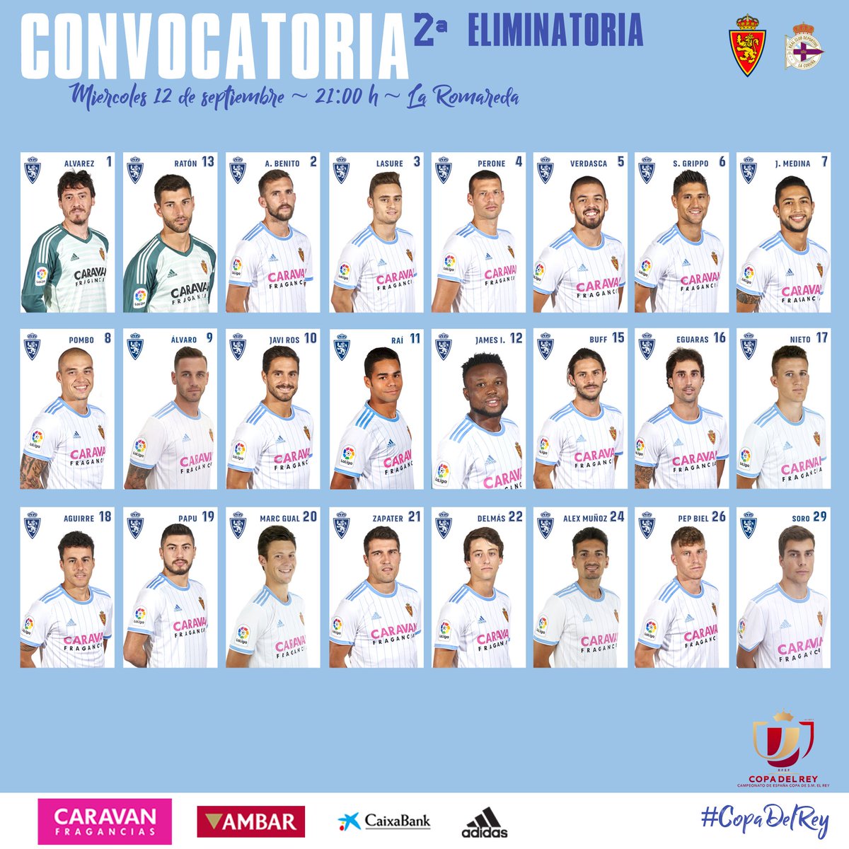 La primera convocatoria que dio el Real Zaragoza.