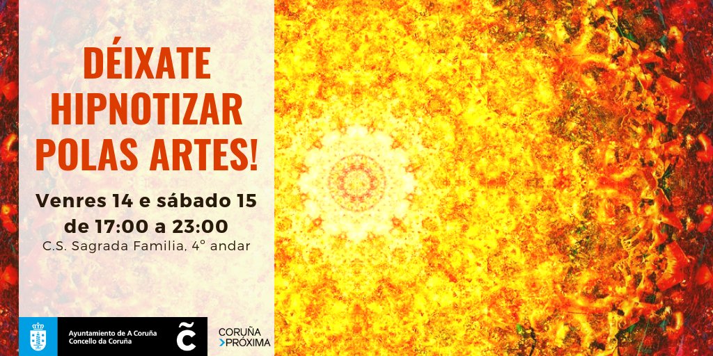 corunaparticipa's tweet photo. Ah! E o sábado 15 tatuaxes de henna! Non podes faltar! :)
Estamos de martes a domingo, a partires das 5 da tarde, no C.S Sagrada Familia, 4º andar #mocidadeSF #oteutempo #oteuespazo https://t.co/gArndO1hz6