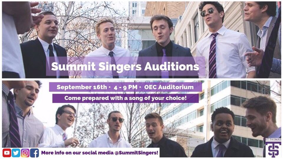 Come join us for auditions this Sunday (9/16) from 4-9pm in OEC! Come prepared with a song of your choice! 🔜🎶🎵