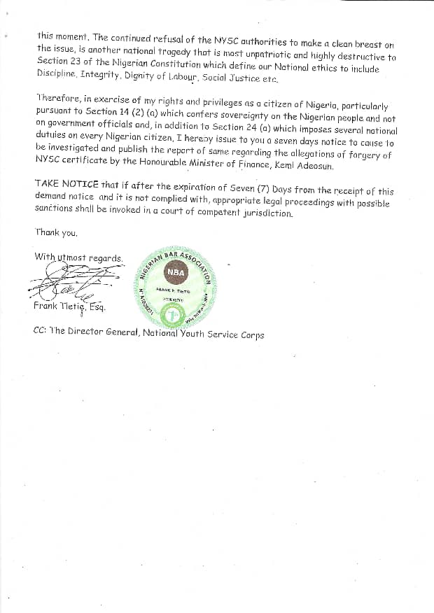 EiENigeria's tweet photo. Human Rights Lawyer, @franktietie1 is filing a class action suit against @ICPC_PE for not investigating the scandal since @PremiumTimesng broke the story. 
Interested citizens who want to join can send an email to citizensadvocacy@gmail.com
#AdeosunGate
#KemiCertificateForgery https://t.co/J30JOEuzsJ