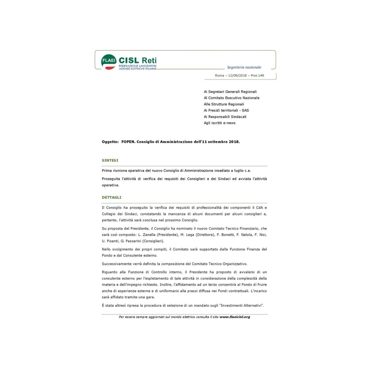 FlaeiCampania's tweet image. #FOPEN - Consiglio di Amministrazione dell&apos;11 settembre 2018