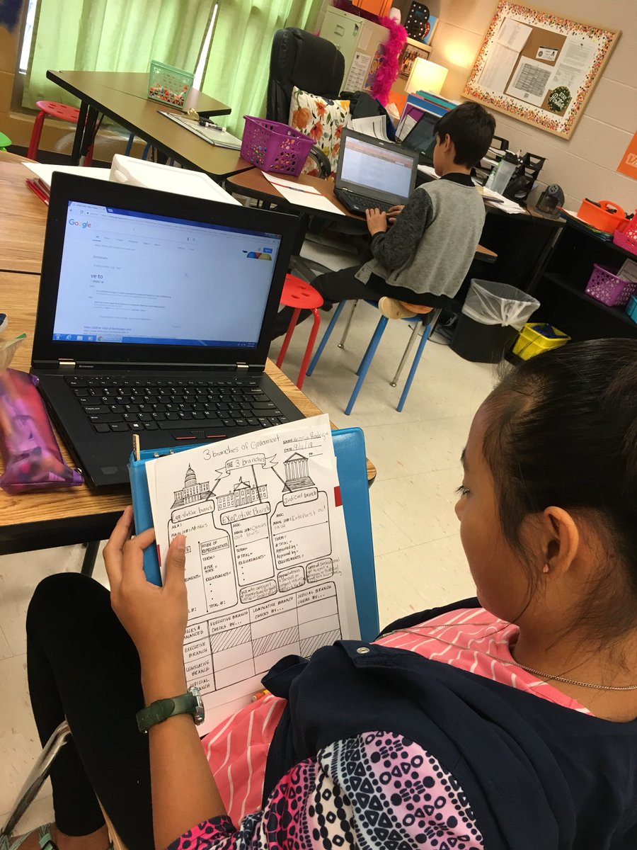 MsBinkleyCMS's tweet photo. Students in my ESL RTI class are doing a research project over the branches of gov this week. Monday we made an info web &amp; now they are researching each branch for their poster they will create on Friday. #ccsdtn #EveryStudentEveryDay @CheathamMiddle #cmsbearcats https://t.co/hwDbJX6hUn