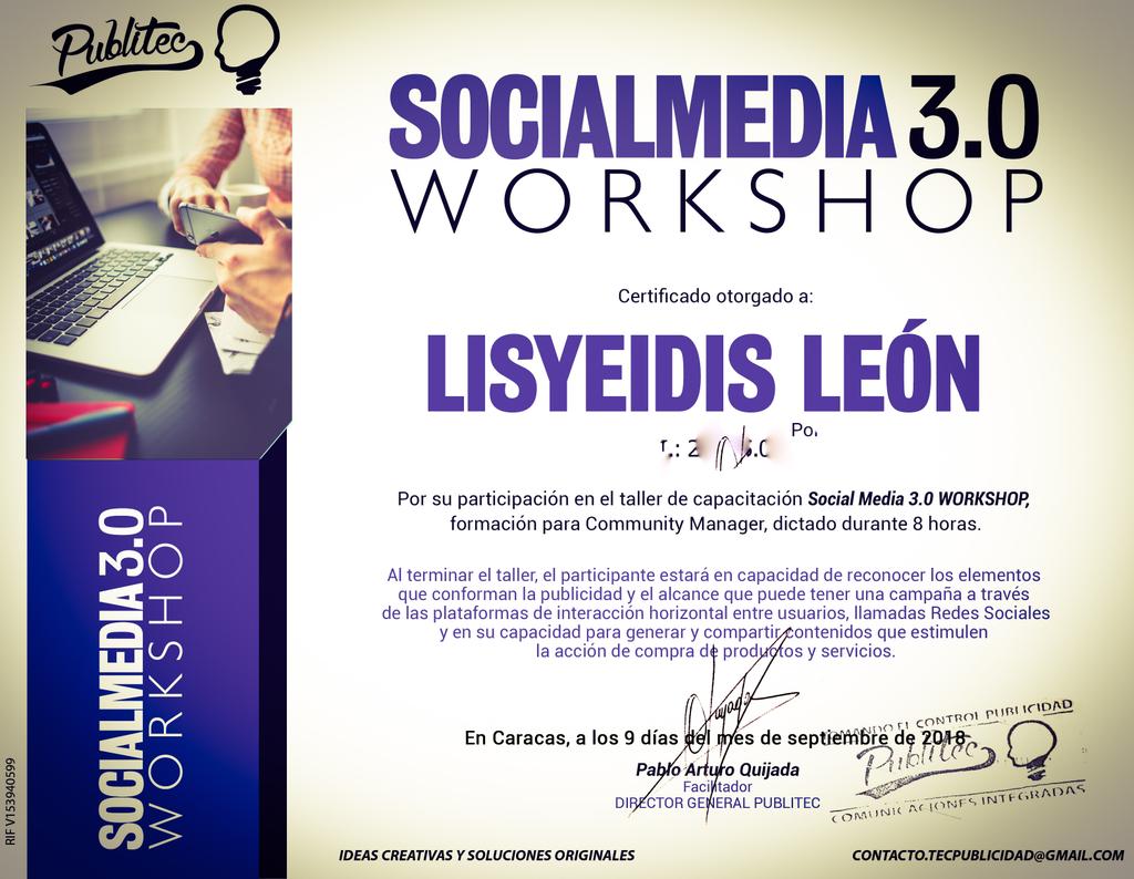 liscreativ_'s tweet image. Para mi es un Logro, pues estoy comenzando un proyecto personal y este #TallerTEC es el primero para la lista. Agradecida con @pablo_pandaq y #publitec por el apoyo y los conocimientos compartidos.