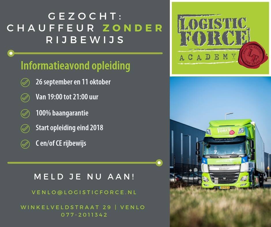 Logistic_Force's tweet image. #chauffeurs gezocht zonder #rijbewijs