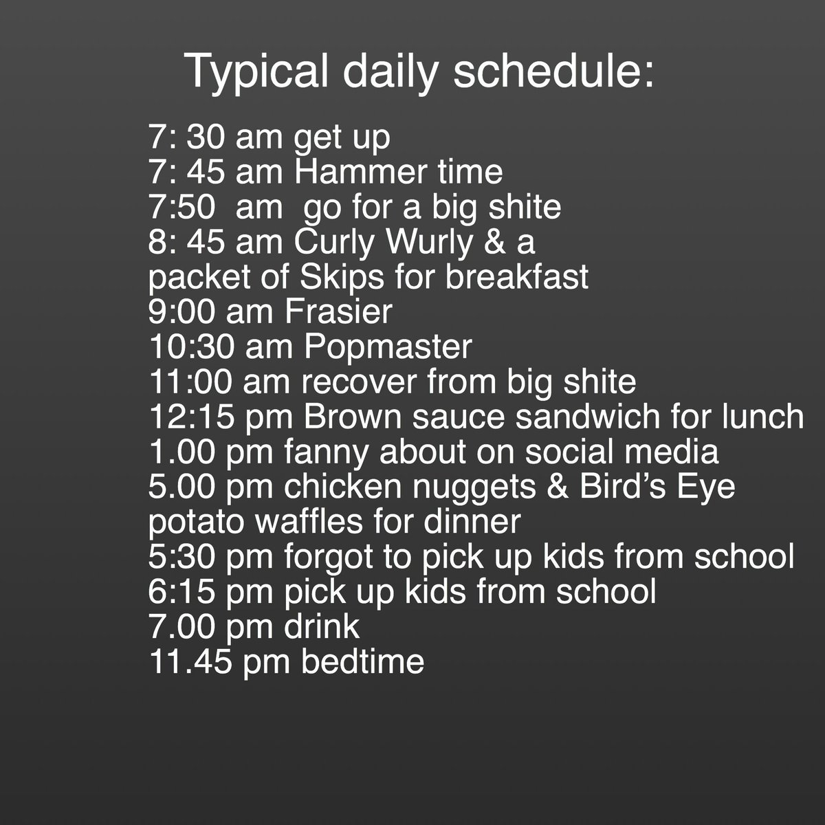 Mark Wahlberg &amp; me have nearly identical daily schedules