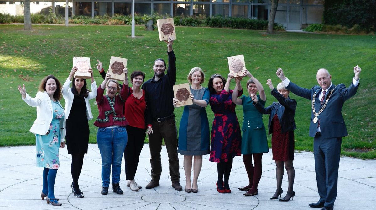 RediscoveryCtr's tweet photo. Our Rediscover Fashion programme is a recipient of a #SocialEnterprise Award 2018! This morning we received an award from @DubCityCouncil CEO Sarah Miller along with Jennifer, Samantha &amp; Laura went to pick up the award Congratulations to Carrie Ann and the Rediscover Fashion team https://t.co/4Cp98wExPk