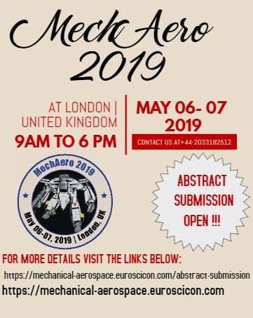 MechAero2019's tweet image. Submit your abstracts for European Congress &amp;amp; Business Expo on Mechanical &amp;amp; Aerospace Engineering at :mechanical-aerospace.euroscicon.com/abstract-submi…
#MechanicalConference #MechanicalEngineeringConference #MechanicalStudyconference #Fluidmechanics #FluidConference