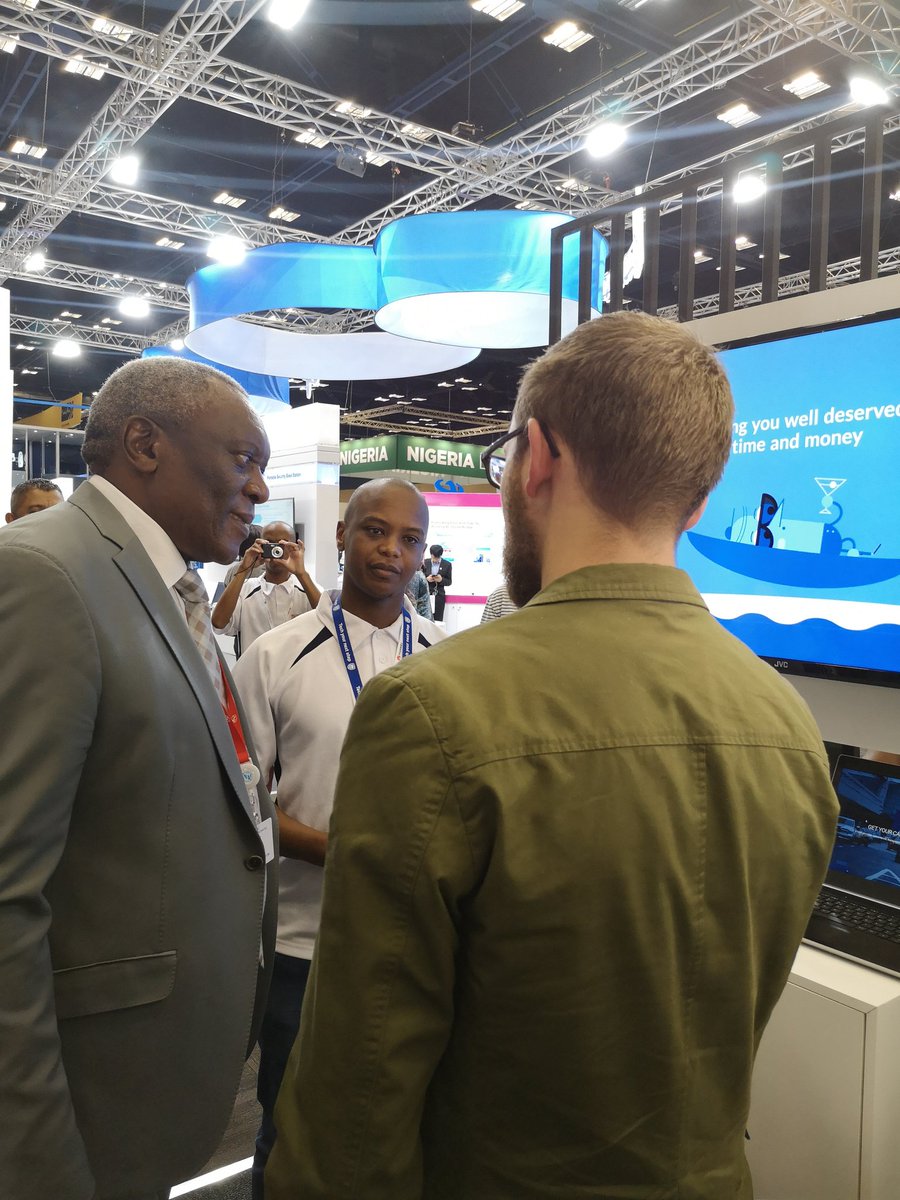 SB_BusinessZA's tweet photo. Dr Siyabonga Cwele, Minister of Telecommunications and Postal Services at the Standard Bank Hub. Our entrepreneurs had the opportunity of speaking to the Minister about their products and services #ITUWorld #ITUinSA18 https://t.co/jorqqCkzJf