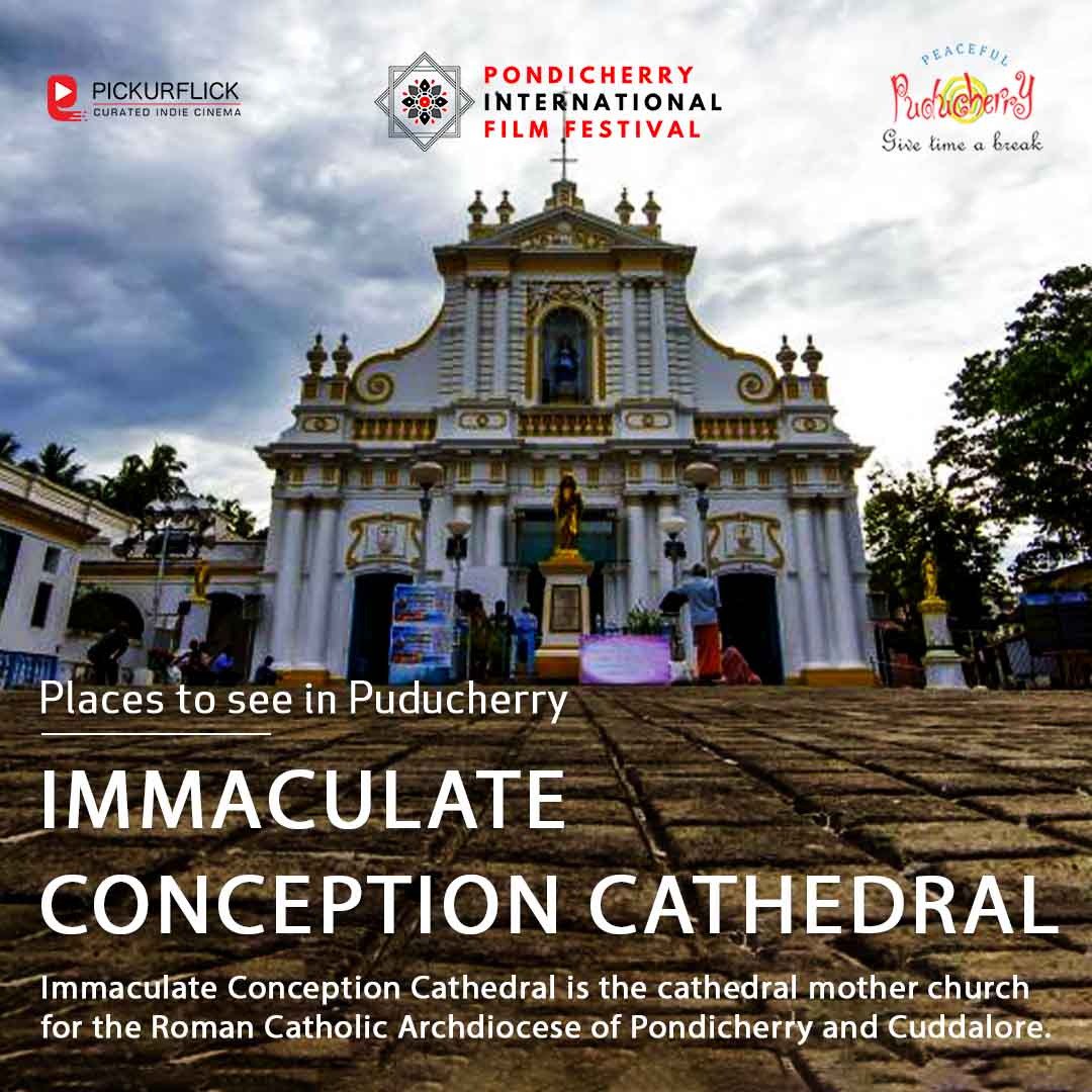 pondyfilmfest's tweet photo. Immaculate Conception Cathedral is the cathedral mother church for the Roman Catholic Archdiocese of Pondicherry. It is a must visit for all attending the @pondyfilmfest   #Pondyfilmfest #Pickurflick #PIFF2018 #PeacefulPondicherry
 @pondytourism @_AdilHussain @moonstruck24 https://t.co/KP19956Tm4