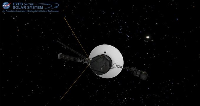 Illustration of voyager spacecraft in space