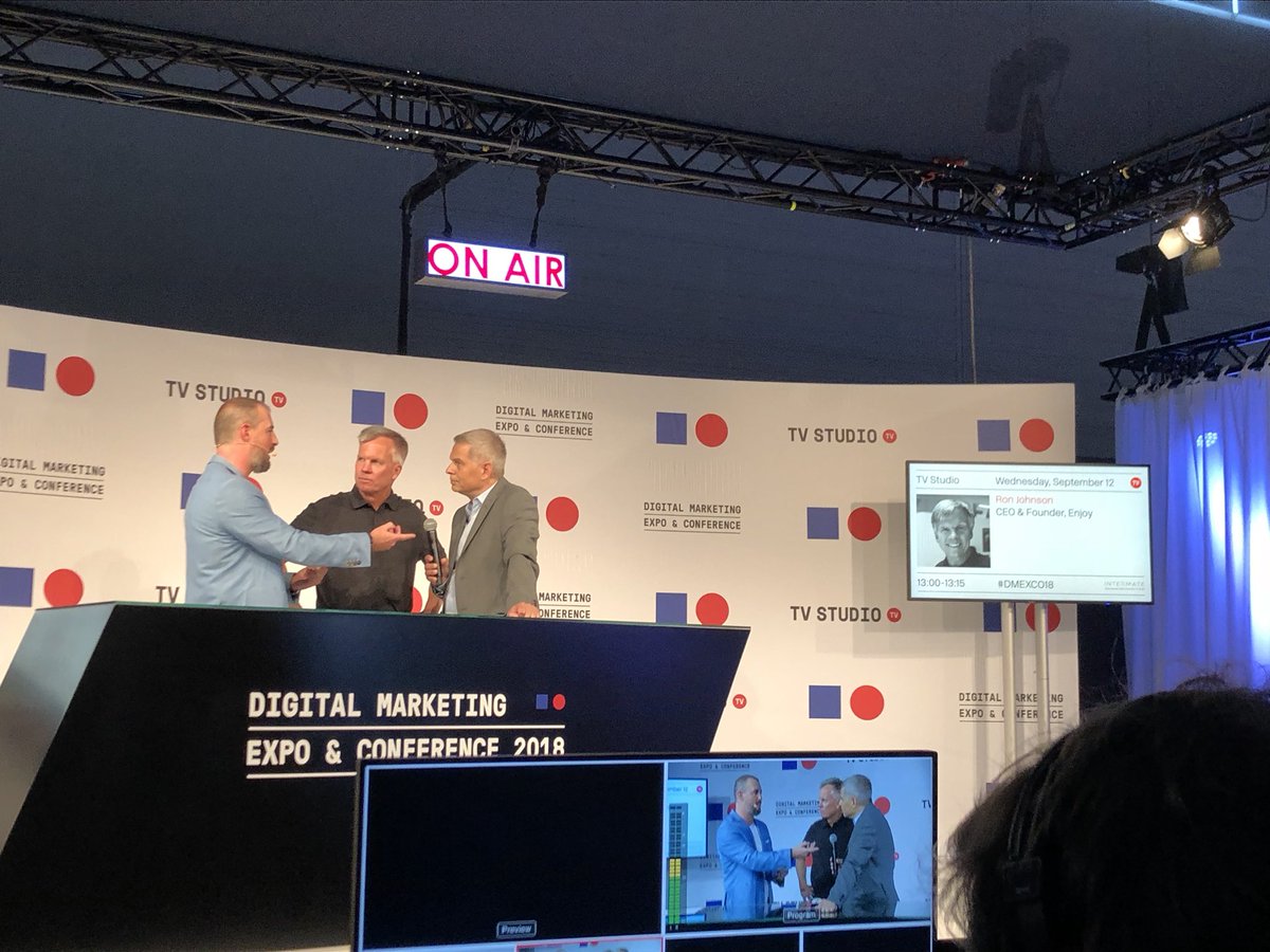 Ron Johnson from and me just gave a TV interview at #DMEXCO18. At 2:10 we‘ll be on stage with <a href="/LouiseHoughton_/">Louise Houghton</a>. And it will also be live on youtube: youtu.be/37y6QlA_b9o Would be keen to hear your feedback afterwards!