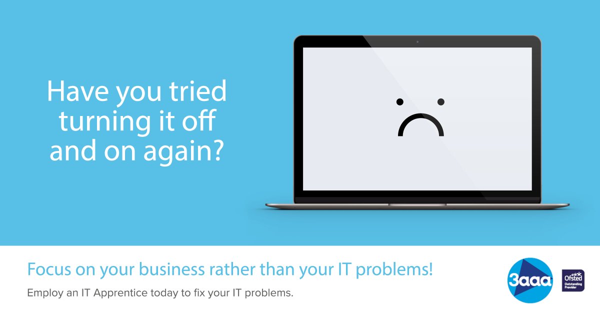 3aaaUKSheffield's tweet photo. Why not enquire about our IT Apprenticeships! https://t.co/v08WXr1Zme
