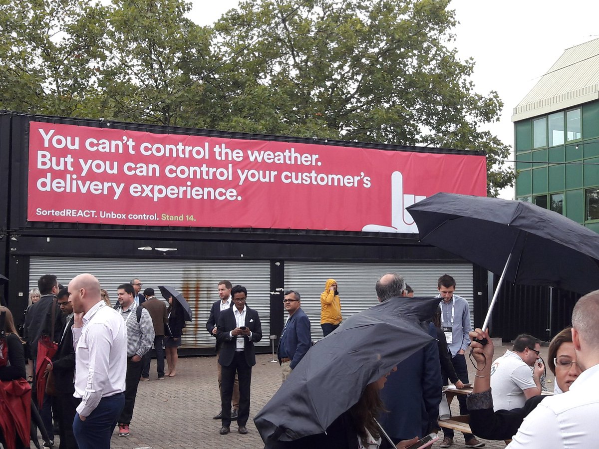 Queuing for street food in the (light) rain. The messaging in Sorted's giant ad has suddenly become very apt! #RWTech