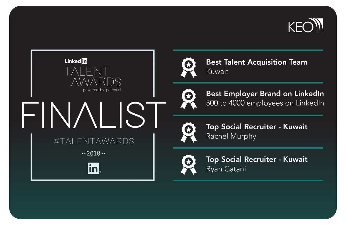 RachelMurphyUAE's tweet photo. Excited to be a finalist for LinkedIn’s Talent Awards @keoic_ https://t.co/m5to5FdLqJ