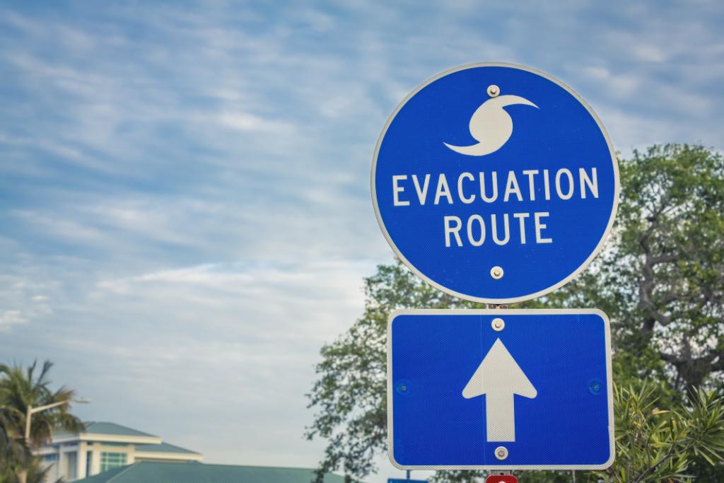 Hurricane evacuation sign