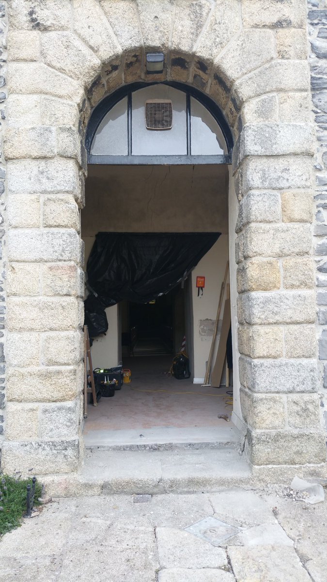 StMatts_Church's tweet photo. St. Matthew's Church front doors open for the first time in over 50 years. Kitchen behind doors has been relocated. Doors have been dipped, stripped &amp; are now ready for painting. You can now see right through the church to view the beautiful stained glass behind the altar. https://t.co/Pub73Zr7C1