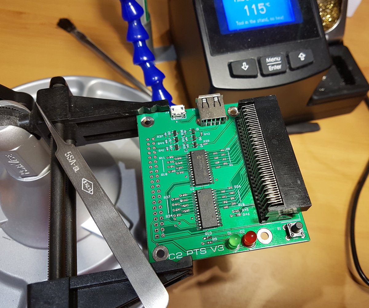 prof_abrasive's tweet image. Today's iteration of the production test board for the Satiator. This should be the last stop before betas!