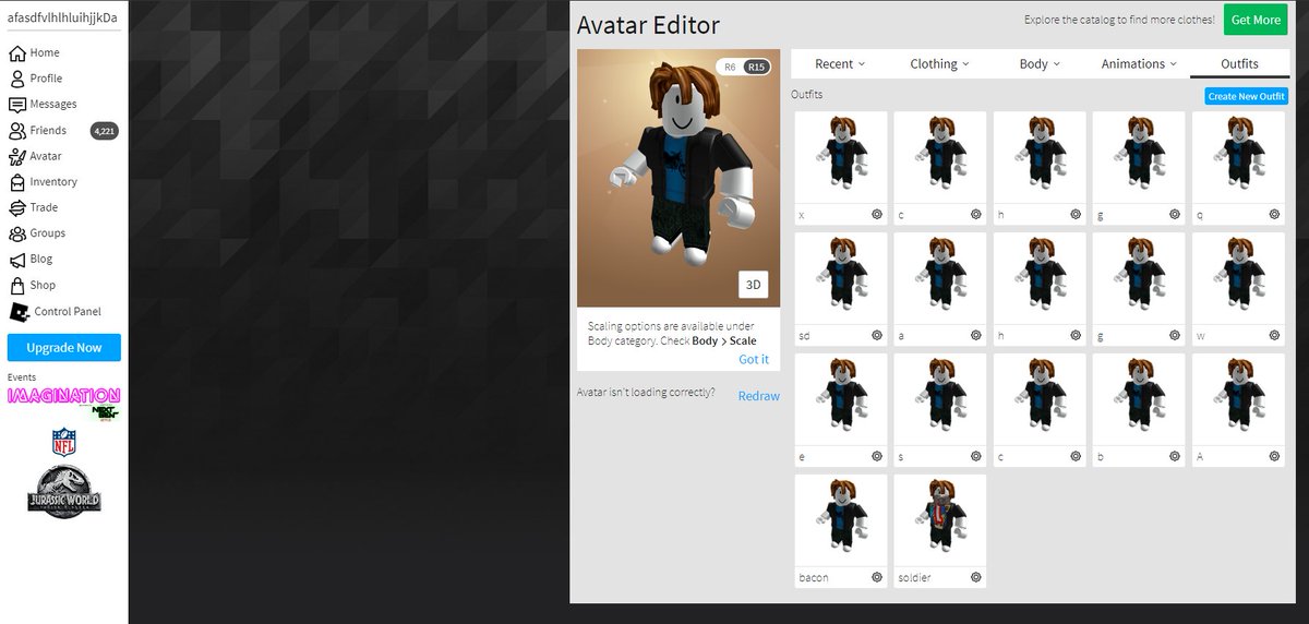 Myusernamesthis Use Code Bacon On Twitter So My Alt Can Have A Lot Of Outfits But My Main Maxxes Out At 9 Roblox Somethings Messed Up Here - roblox codes outfits 2018 new