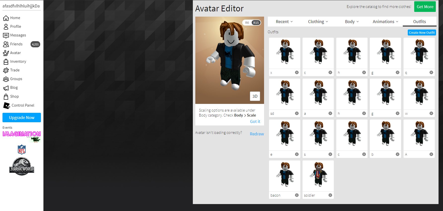 Myusernamesthis On Twitter So My Alt Can Have A Lot Of Outfits But My Main Maxxes Out At 9 Roblox Somethings Messed Up Here - myusernamesthis roblox profile