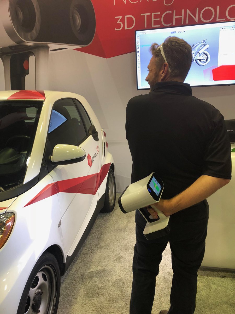 Our president <a href="/ObjexSteve/">Steve Cory</a> is down at <a href="/IMTSchicago/">IMTS</a> this week showing off some of his <a href="/Artec3DScanners/">Artec 3D | Professional 3D solutions</a> 3D Scanning Skills. 
Learn more about the Artec Leo in this photo here: hubs.ly/H0dLK4N0