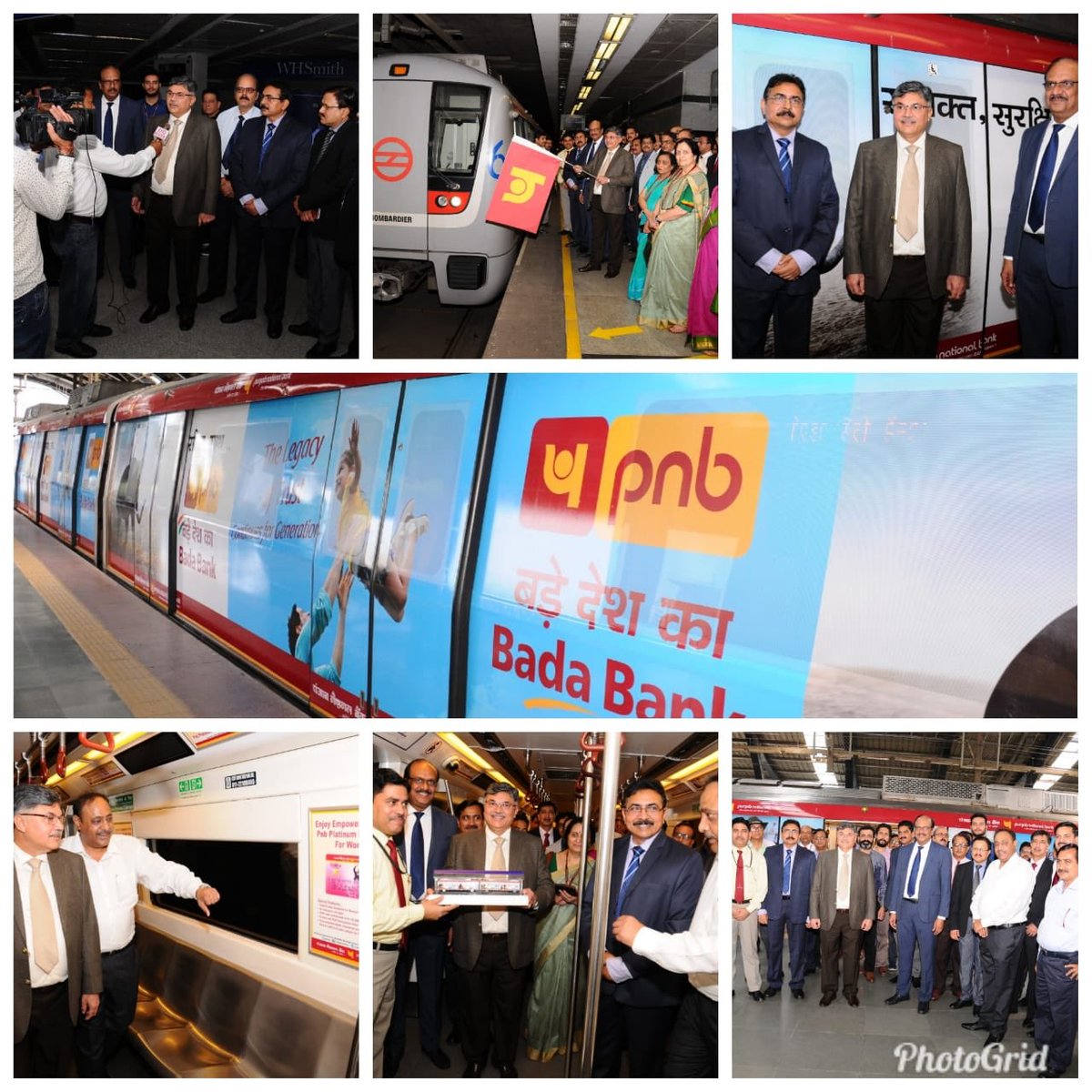 bnm1960's tweet image. Nice feelings being a part of the flagging off ceremony of pnb metro 🚇- Dwarka to Noida - blue line ! Hope commuters / people will like this initiative and bank gets good mileage out of this .