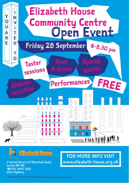 EH_Highbury's tweet photo. You have to come its going to be a great night. We'll see you there. @EH_Highbury @IslingtonLife #events #parties #September #communitycentre  #islington #music #dancing #community https://t.co/eqRadUNqAt