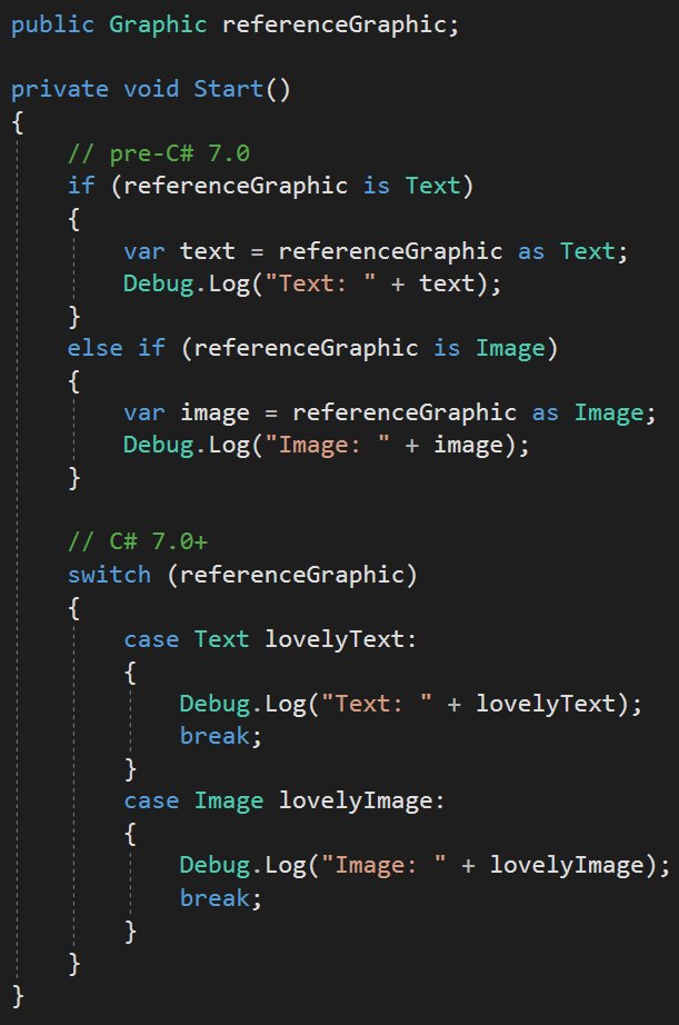 dmitriy_focus's tweet image. ๐ก#Unity3D 2018.3 Beta Scripting Gems!
We have Roslyn and C# 7.2!
Part 1 of most nice features:
- out Variables
- Pattern Matching
- ref locals and returns
- local functions
#unitytips