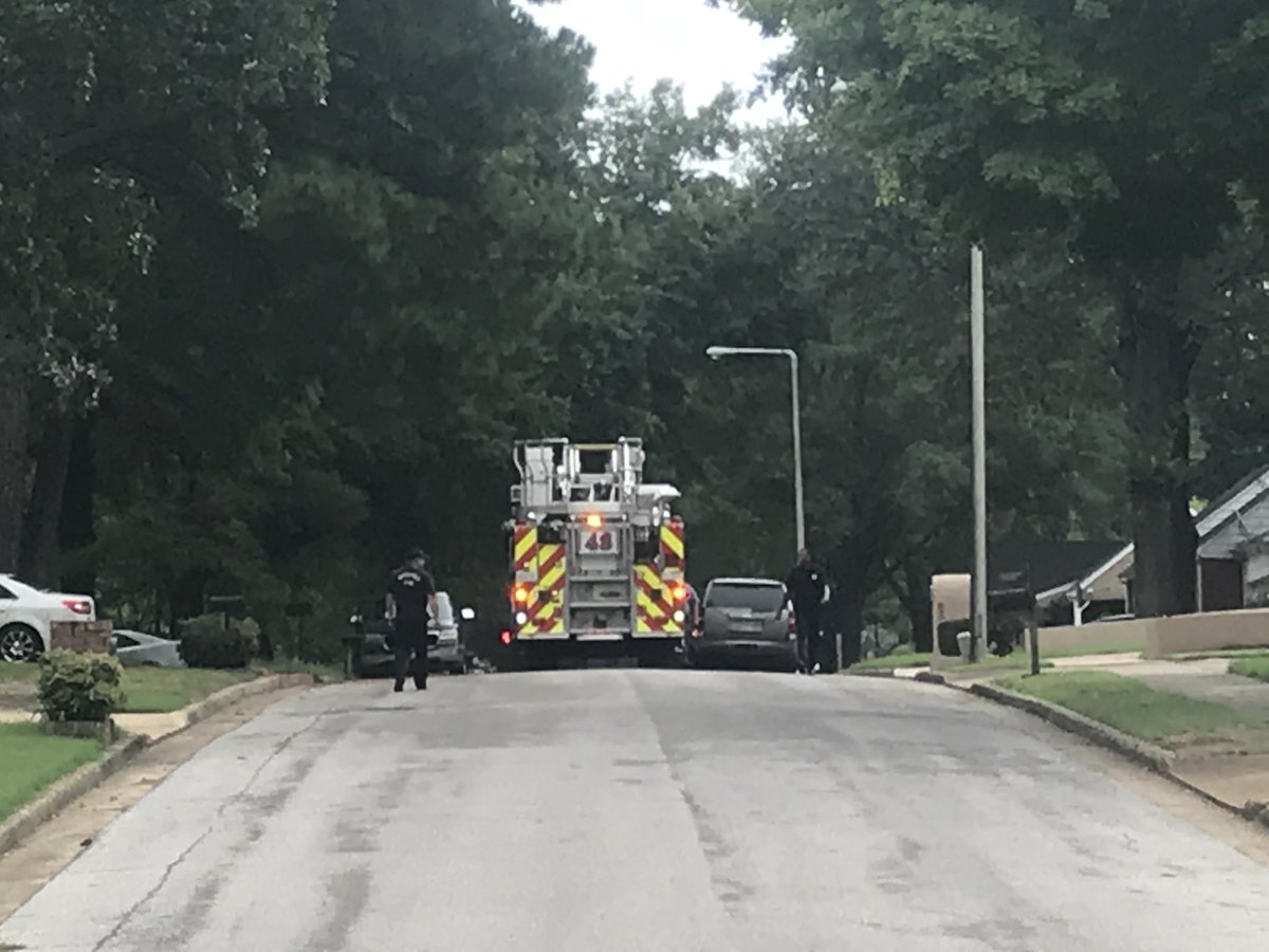 fire truck pushes police car