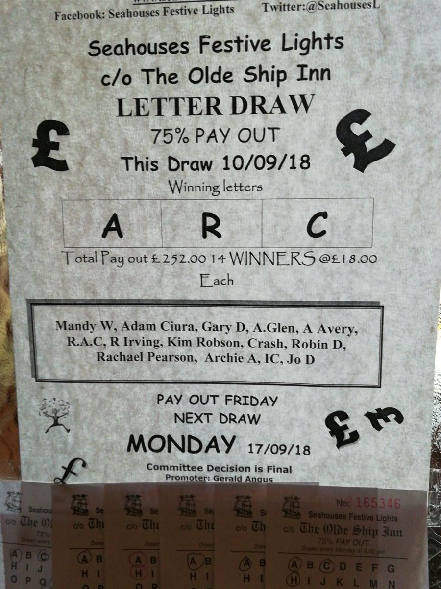 SeahousesL's tweet photo. People must have been lining up two by two to pick these letters!! 14 winners well done everyone! Next draw Monday 6pm #festivelights https://t.co/YXQDUsMaUo