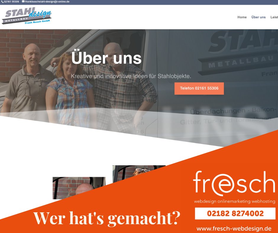 freschwebdesign's tweet photo. Wieder ein schönes Projekt abgeschlossen. Heute erhielten wir die Freigabe für die Webseite der Frank Busch GmbH. Frank Busch ist Inhaber der Stahl-Design Frank Busch GmbH aus Mönchengladbach. https://t.co/T5efGV93im https://t.co/b0bU1gdkGK