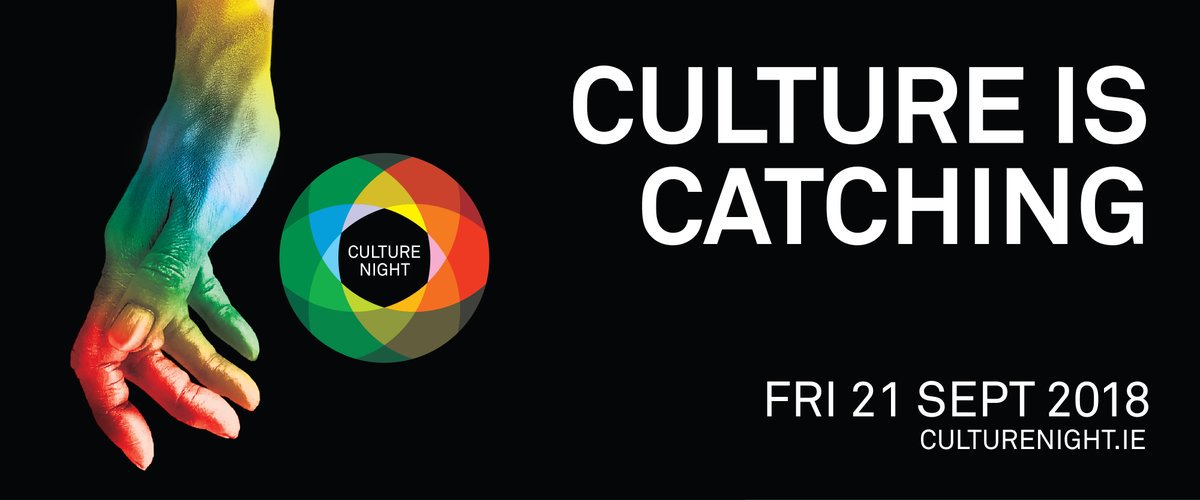 There are thousands of #CultureNight #OícheChultúir events scheduled for Fri 21 Sep. This week alone, we’ve added new events for #Clare, #Leitrim, #Cork, #Dublin, #Louth, #Donegal #Waterford and #Wexford.

Explore the ever-growing selection at culturenight.ie