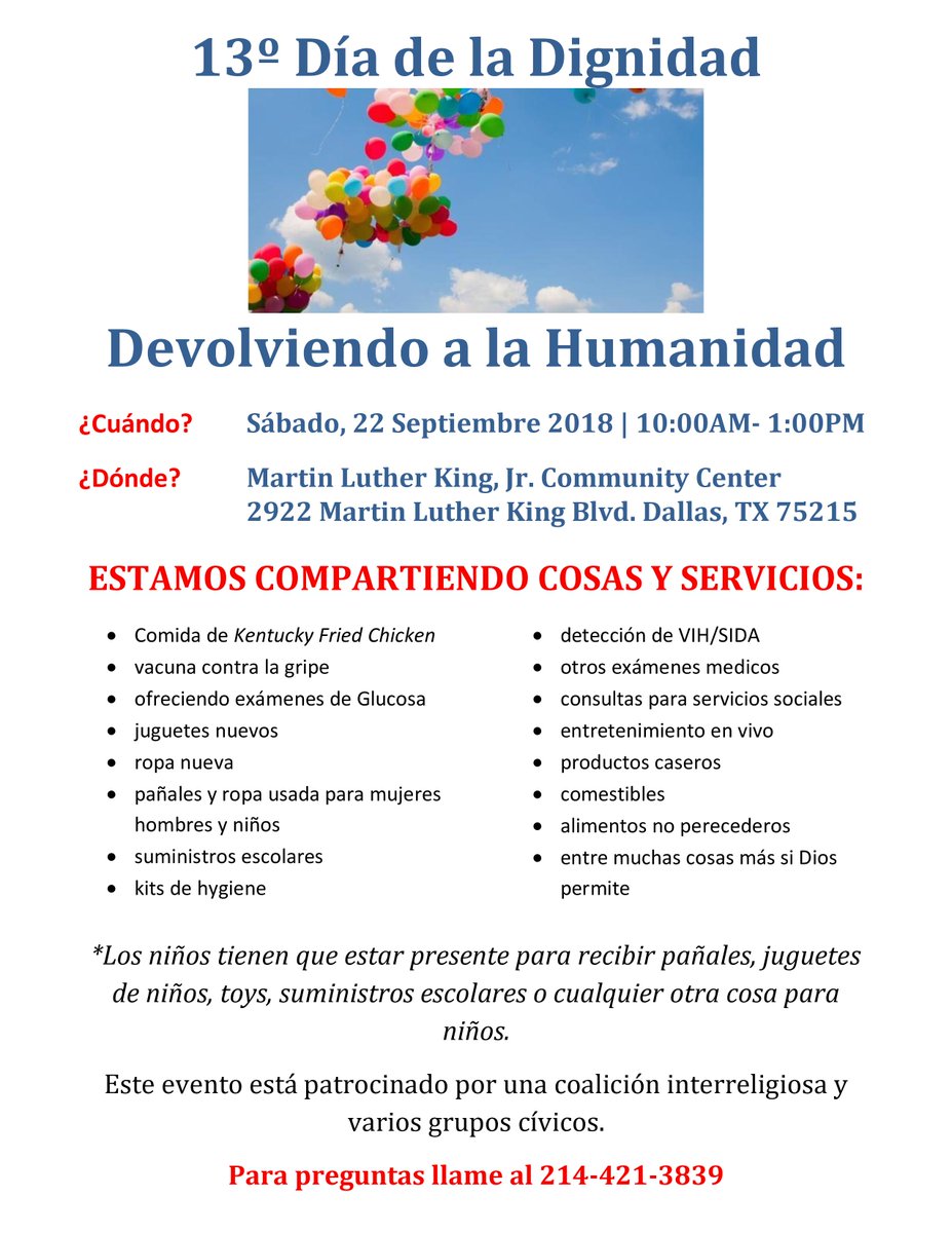 MLKCCDallas's tweet photo. Celebrate the 13th Annual Day of Dignity at #MLKCCDallas on Saturday, September 22nd from 10AM to 1PM. For more information, contact 214-421-3839. https://t.co/6fszlWu5qX