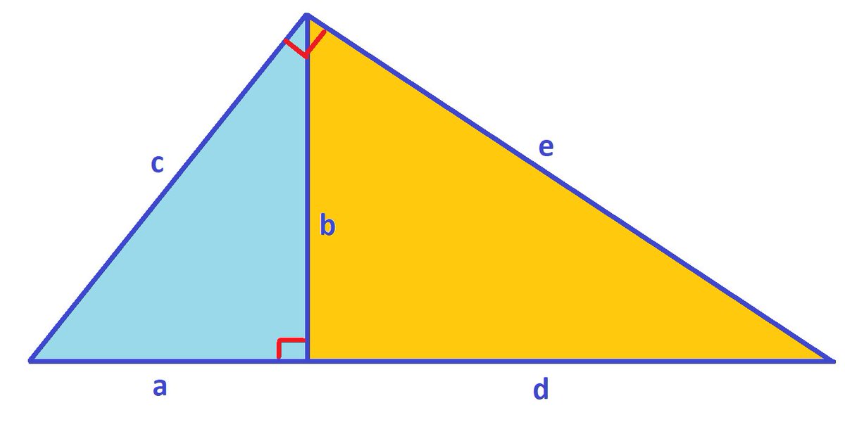 jamestanton's tweet image. Can two integer right triangles fit together along a common side length to form another integer right triangle?