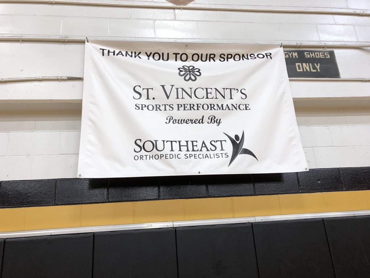Rams_Sports's tweet photo. Huge shoutout to St. Vincent’s Sports performance, powered by Southeast Orthopedics for their donation to our Athletic Training Program! Pictured is Gary Gillis with our Athletic Trainer Blake Germann. https://t.co/u96cuHJK74