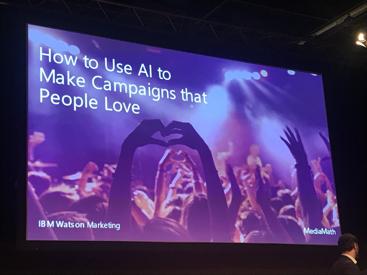 SuzanAy's tweet image. How to use #AI to make campaigns that people love? Come to hall 5, seminar 6 #DMEXCO18 at 4 pm and learn. Joint presentation with #mediamath and #IBM #WatsonMarketing @KStokking