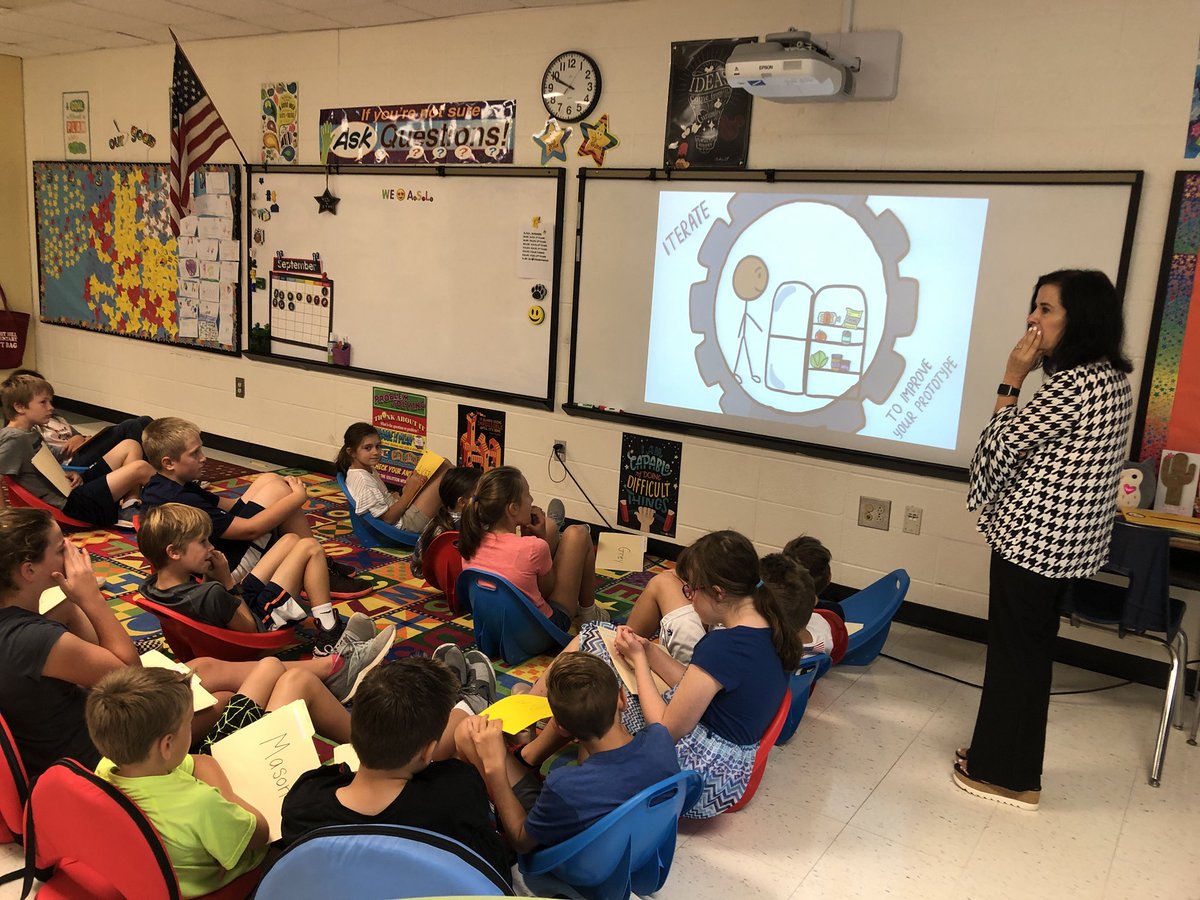 FultonCoSchools's tweet photo. Some familiar lessons between Milton High’s Social Innovators and Summit Hill Elementary’s Advanced Strategies Lab! Design thinking, collaboration, creativity...skills for all stages of school (and life!). #studentachievement https://t.co/oPaWFEuX2I