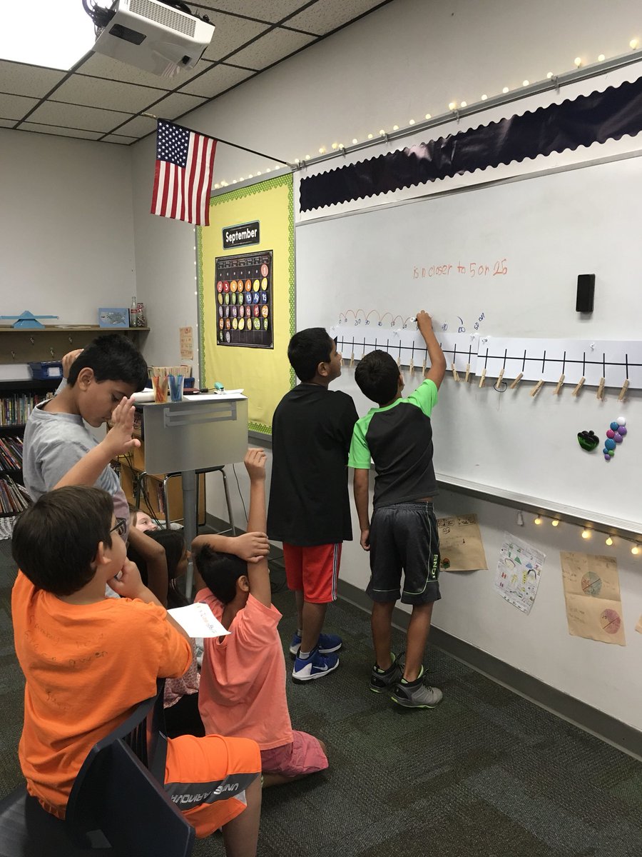 Letting the kids take over! We’re teaching each other about number lines using our own techniques! #studentled #weareGCISD #littlemathematicians