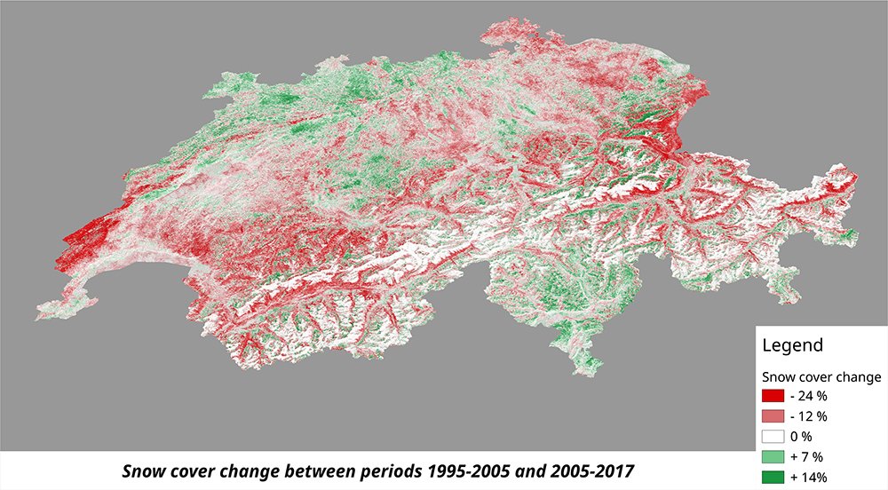 unige_en's tweet image. Areas with little or no snowfall now cover 44% of the Swiss territory compared to 36% previously, according to an analysis of two decades of satellite data, conducted by researchers @unige_en  #Swissdatacube #globalwarming ow.ly/HwyI30lKBvW
