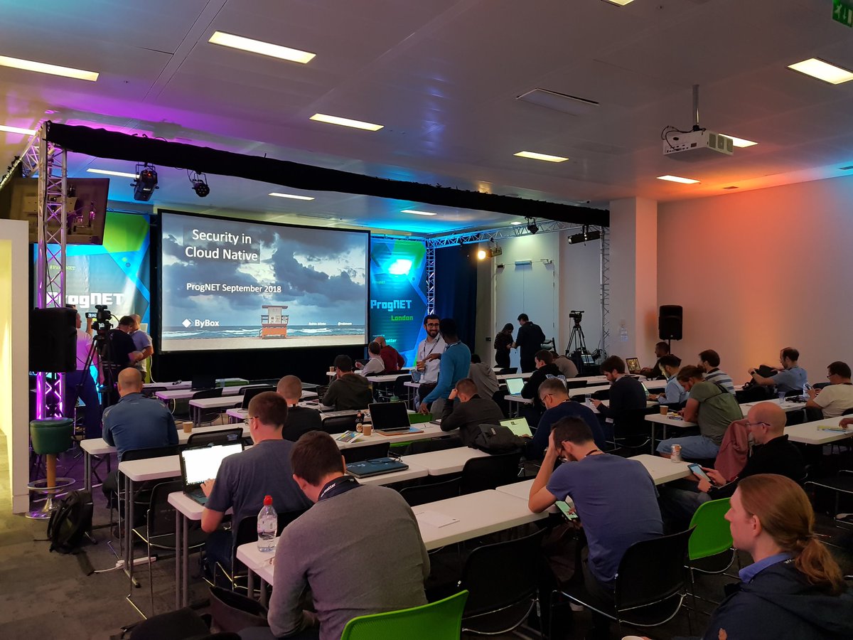 robinem's tweet image. About to kick off on cloud native security #ProgNET @ByBox