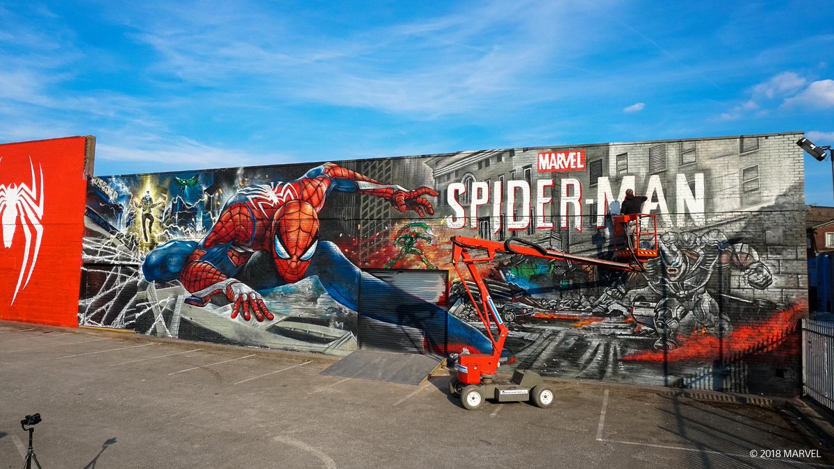 PlayStationUK's tweet photo. Fact: there's more giant Spider-Man graffiti art in Birmingham than the whole of the UK. #SpiderManPS4 https://t.co/fJavlC0YPI